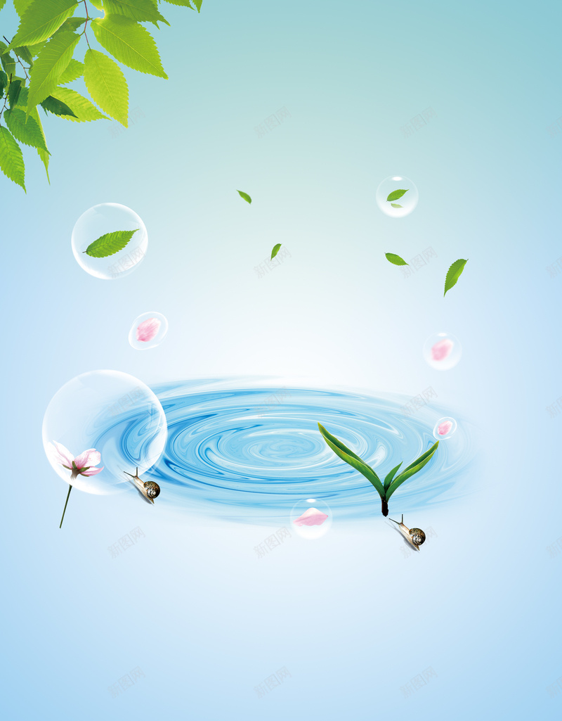 化妆品宣传单psd设计背景_新图网 https://ixintu.com 化妆品宣传海报 化妆品宣传单 宣传单 广告 海报 水滴 气泡 水浪 灰色