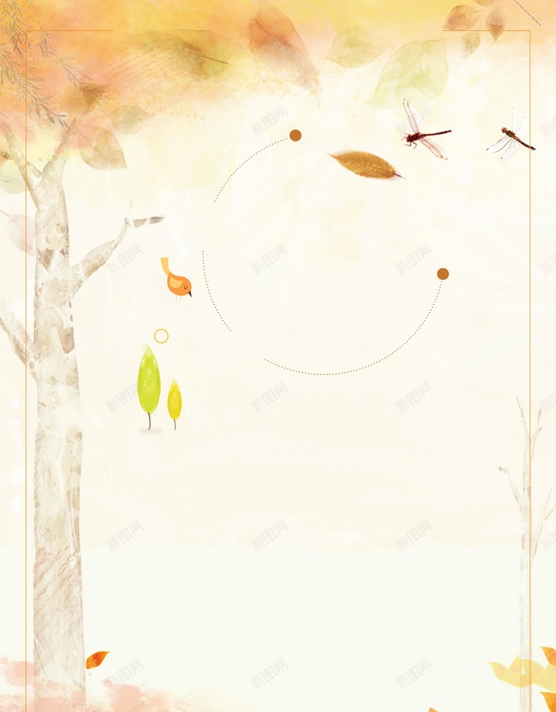 秋天落叶背景素材psd设计背景_新图网 https://ixintu.com 手绘 树木 秋分 秋天 落叶 海报 平面 广告 背景 分层 PSD 素材 模板