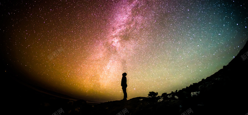 仰望星空的人jpg设计背景_新图网 https://ixintu.com 星空 仰望 浪漫 海报banner 星云 星海 星际 梦幻