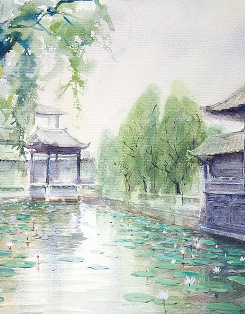 中国风手绘水彩江南H5背景jpg设计背景_新图网 https://ixintu.com 中国风 手绘 水彩 江南烟雨 柳条 江南 细雨 湖面 H5背景 h5背景 H5 h5 卡通 童趣