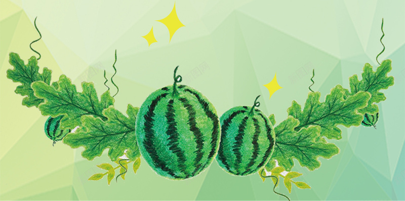 淡绿色背景上的西瓜psd设计背景_新图网 https://ixintu.com 淡绿色 西瓜 清新 简约 夏季 西瓜叶 水果 美味 热气球