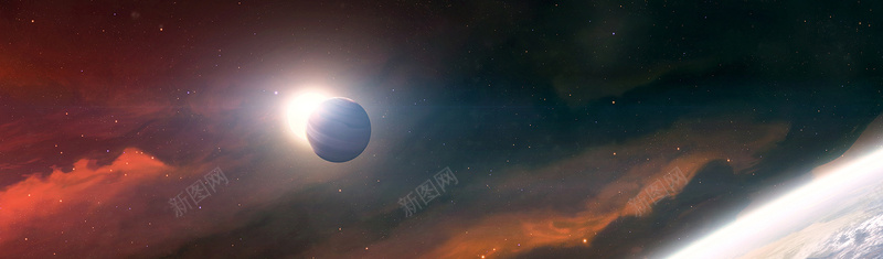 太阳外太空星球半jpg设计背景_新图网 https://ixintu.com 海报banner 科技感 科技风 高科技 科技 太阳星球科技宇宙太空 大气
