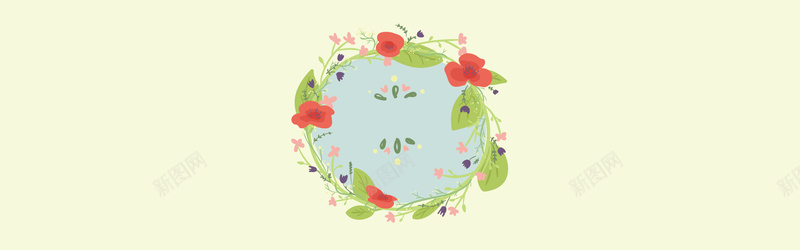 水彩花卉圆环背景jpg设计背景_新图网 https://ixintu.com 海报banner 简约背景 卡通 童趣 花朵 手绘花朵 手绘
