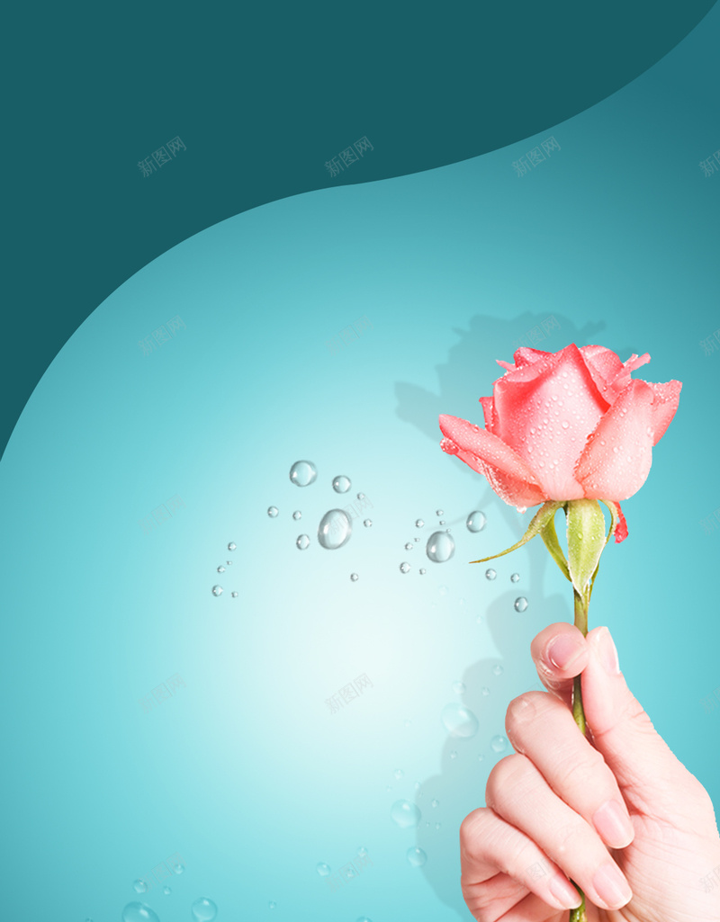 蓝色渐变玫瑰水感护肤背景psd设计背景_新图网 https://ixintu.com 水感 渐变 玫瑰 蓝色 手 水珠 护肤 曲线 质感 H5 h5 文艺 小清新 简约