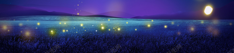 唯美背景jpg设计背景_新图网 https://ixintu.com 萤火虫 唯美 梦幻 草地 蓝色 海报banner 浪漫