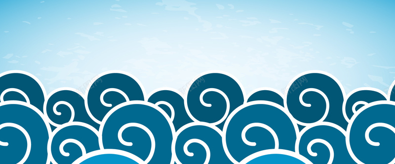 剪纸海浪背景jpg设计背景_新图网 https://ixintu.com 卡通 手绘 插画海浪 浪花 海报banner 海浪 童趣 蓝色背景
