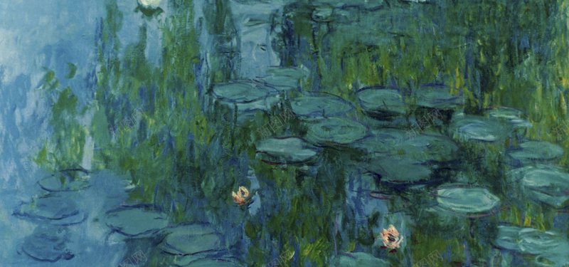 睡莲油画背景jpg设计背景_新图网 https://ixintu.com 海报banner 油画 浪漫 睡莲 莫奈 梦幻