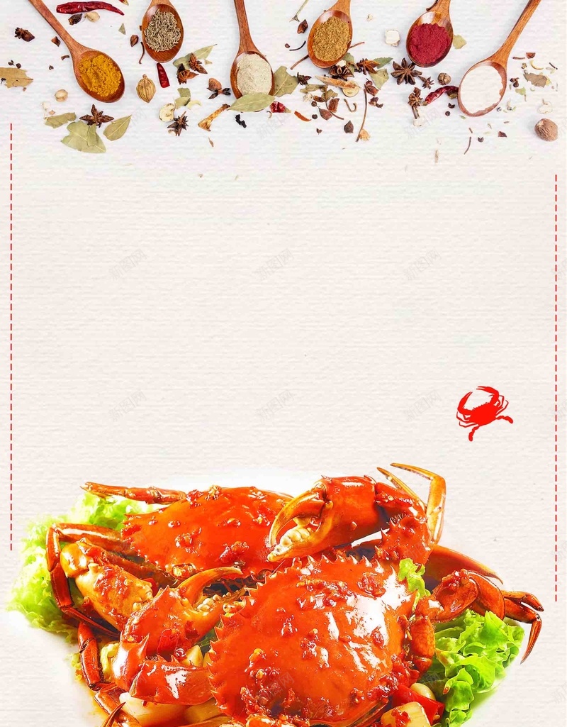 大气美食海鲜香辣螃蟹促销psd高清背景_新图网 https://ixintu.com 香辣螃蟹 促销 大气 海鲜 美食 美味 美食广告 餐饮