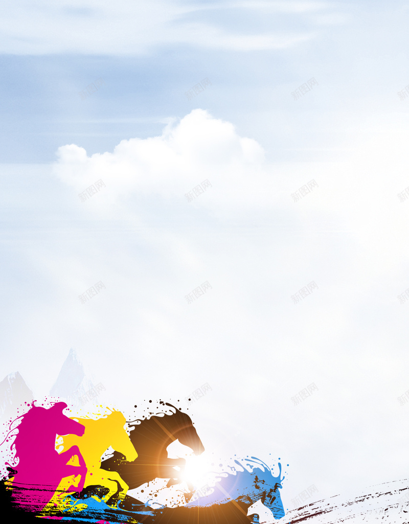 中国风马奔跑招聘H5背景jpg设计背景_新图网 https://ixintu.com 中国风 马 奔跑 招聘 蓝天 白云 泼墨 红色 招聘背景 招聘广告 千里马