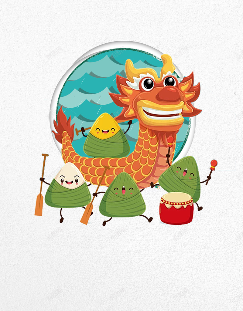 端午佳节卡通海报jpg设计背景_新图网 https://ixintu.com 浓情端午节 端午节促销 端午节海报 端午佳节 食品 粽子 端阳节 龙舟 鼓