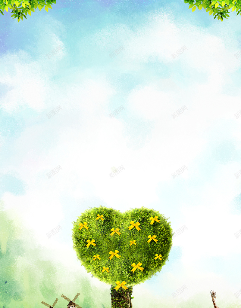 小清新绿色草地爱心树背景素材psd设计背景_新图网 https://ixintu.com 作文集 小清新 成长档案 指示牌 梅花鹿 海报 清新 热气球 爱心树 简约 绿草 背景 花草 草地ps素材 蓝天