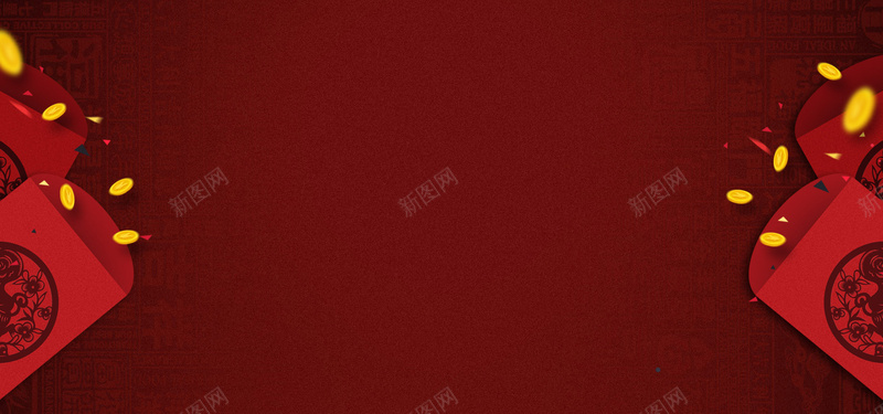 红色喜庆新春背景图背景
