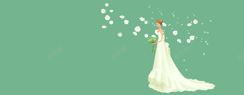 矢量新娘婚纱背景图背景