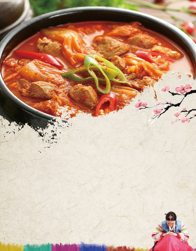 美食韩国料理背景模板psd设计背景_新图网 https://ixintu.com 料理 梅花 美食 韩国 食物 餐饮 饮食 水彩 水墨 海报 平面 广告 背景 PSD 素材 模板