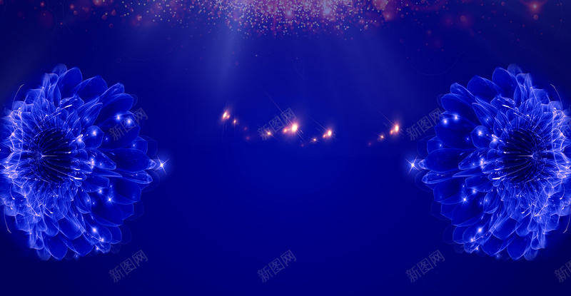蓝色水墨花背景psd设计背景_新图网 https://ixintu.com 蓝色水墨背景 花朵 蓝色 水彩 唯美 植物 中国风