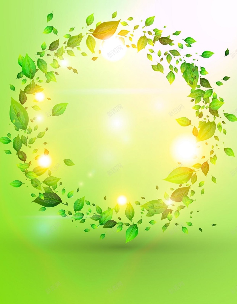 商务海报H5背景jpg设计背景_新图网 https://ixintu.com 商务 海报 绿色 花环 环保 叶子 卡通 H5背景 H5 h5 童趣 手绘