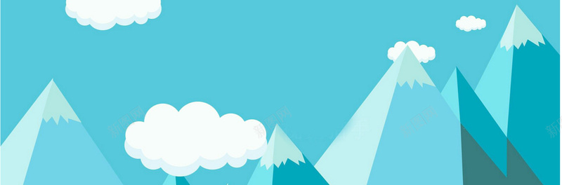 童趣扁平几何bannerjpg设计背景_新图网 https://ixintu.com 云朵 几何 绿色 蓝色 山 扁平 海报banner 渐变