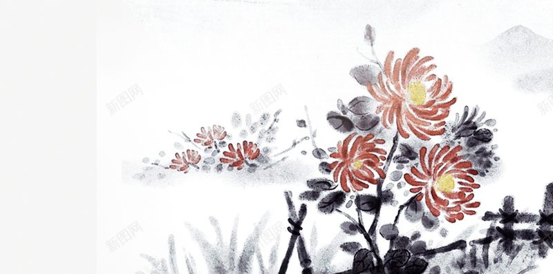 国画H5背景jpg设计背景_新图网 https://ixintu.com 水墨 水彩 山水 花卉 中国风 H5背景 H5 h5