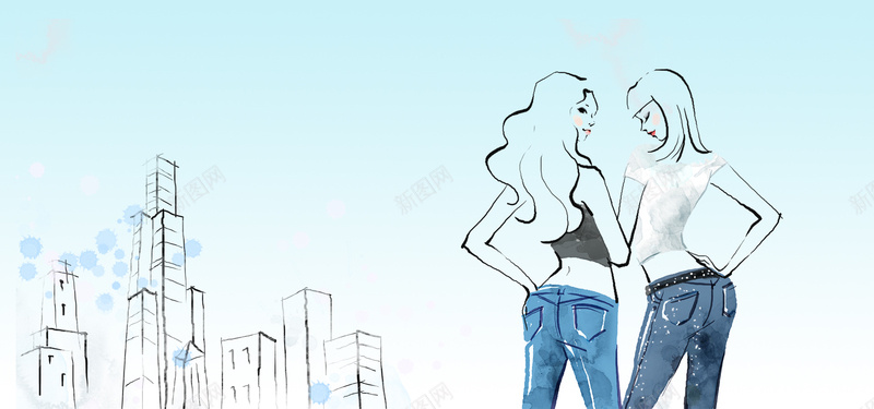 手绘美女模特背景psd设计背景_新图网 https://ixintu.com 水彩 手绘 美女模特 水彩画 小清新 海报背景 海报banner