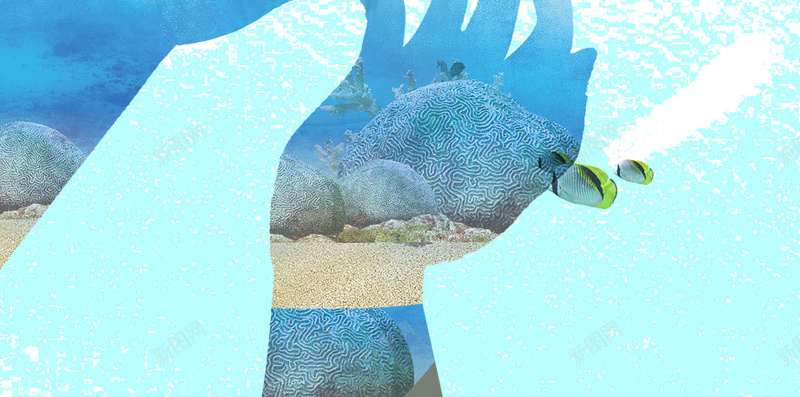 海洋保护公益活动背景psd设计背景_新图网 https://ixintu.com 海洋保护 双手 水珠 海洋 鱼儿 捧水 生物 海底世界 蓝色水墨背景 热带鱼 蓝色背景 小清新