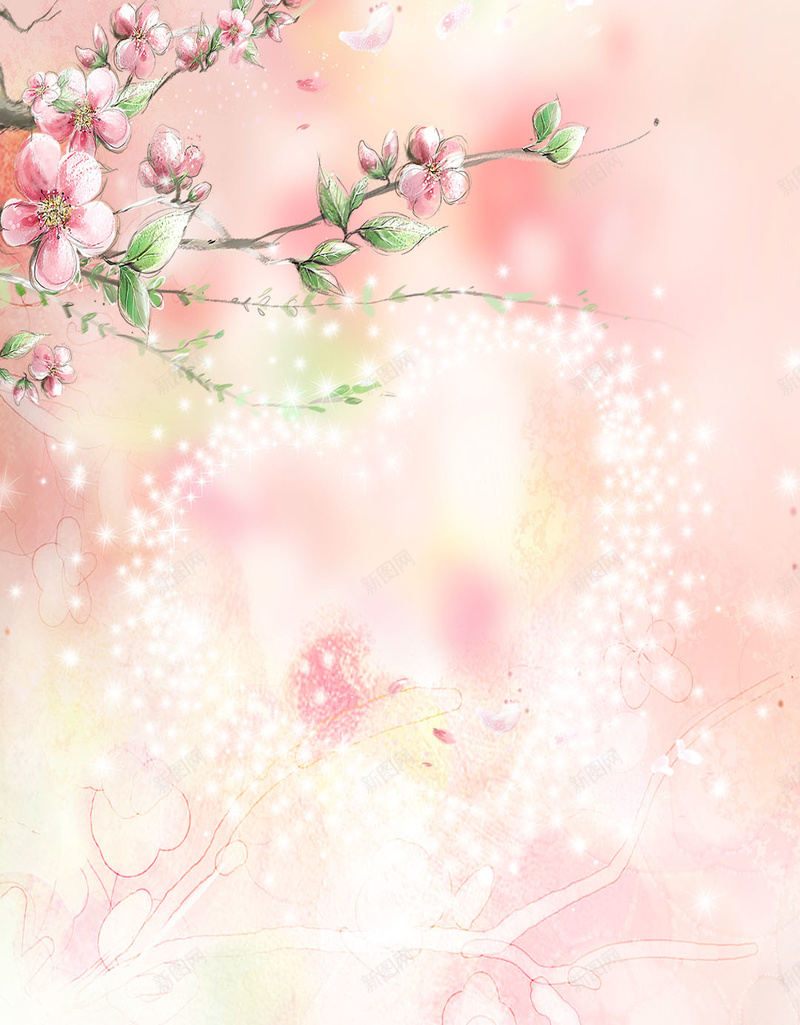 唯美手绘桃花H5背景素材psd设计背景_新图网 https://ixintu.com 唯美 手绘 桃花 桃花节 妇女节 活动宣传 春季 PSD分层 H5背景素材