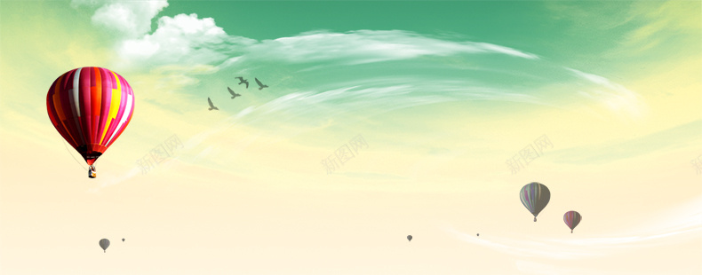 梦幻海报背景psd设计背景_新图网 https://ixintu.com 详情页海报 热气球 梦幻 简约 食品 浪漫