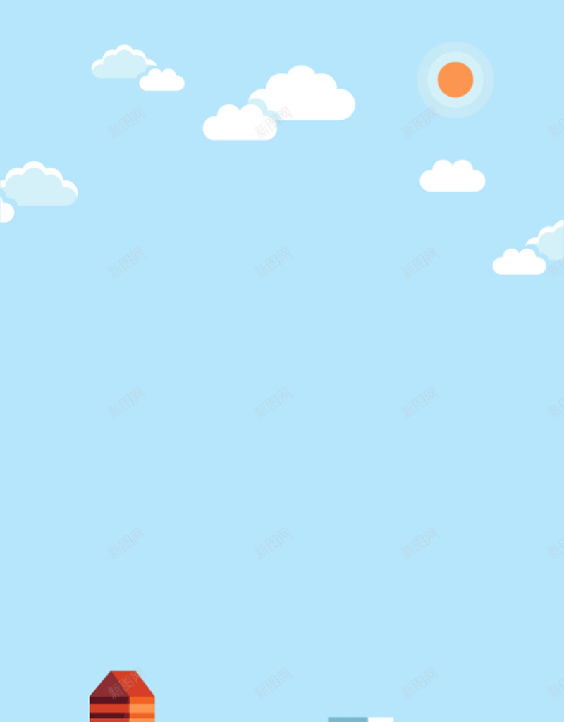 手绘蓝天白云高楼H5背景psd设计背景_新图网 https://ixintu.com 手绘 白云 蓝天 蓝色 高楼 天空 云朵 蓝底 楼房