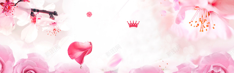 女王节粉色清新玫瑰美妆促销bannerpsd设计背景_新图网 https://ixintu.com 促销banner 粉色清新 女王节 三八 美妆 女生节 妇女节 女神节 皇冠 清新花卉