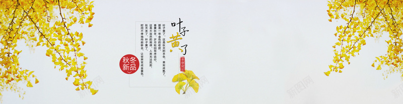 秋冬新品jpg设计背景_新图网 https://ixintu.com 秋冬新品 黄色 女装banner 海报banner 叶子黄了