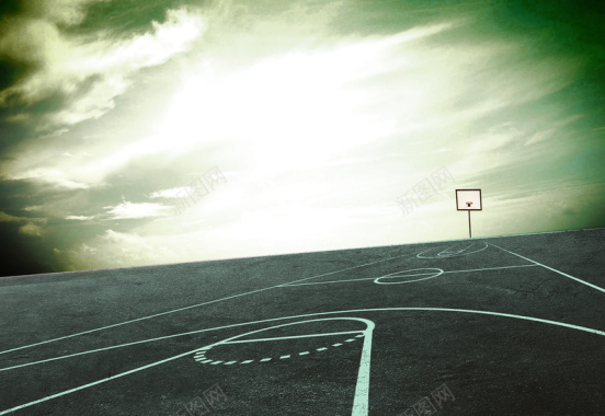 空旷篮球场海报背景素材背景