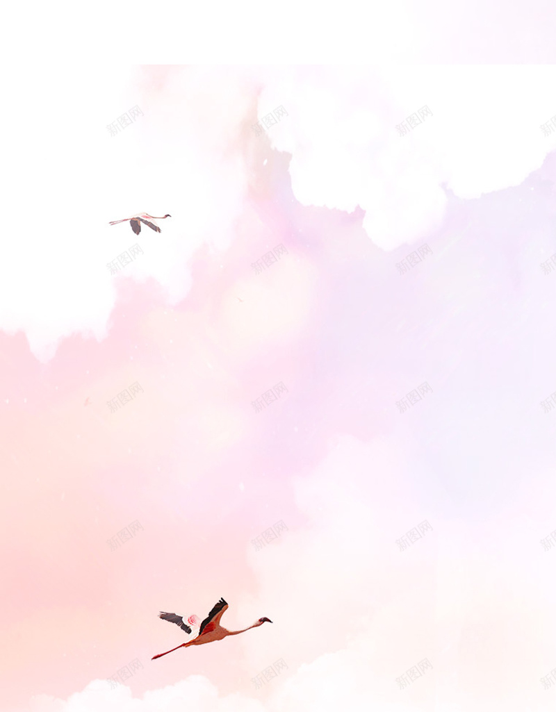 粉色天空H5背景jpg设计背景_新图网 https://ixintu.com 大雁 天空 浪漫 白色 粉色 H5背景 H5 h5 梦幻