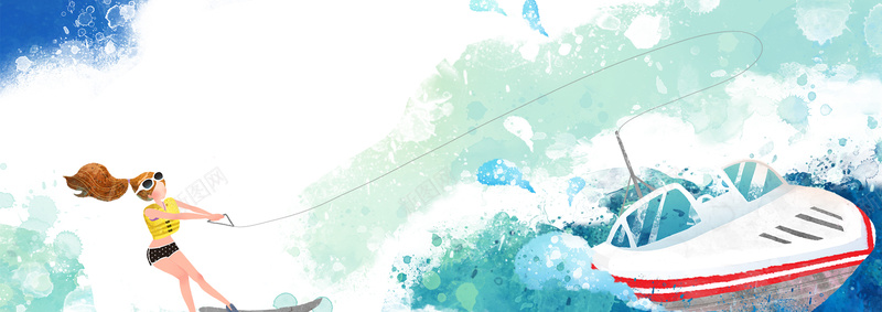 卡通手绘清凉一夏banner背景psd设计背景_新图网 https://ixintu.com anner 促销 卡通 背景 防晒 banner 凉爽 旅行 清凉一夏 手绘 水彩