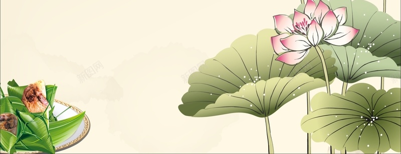 中国风泼墨端午荷花背景jpg设计背景_新图网 https://ixintu.com 中国风 泼墨 端午 荷花