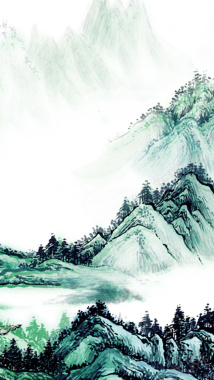 简约中国山水画源文件H5背景背景