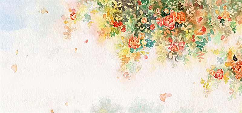 卡通花朵手绘背景jpg设计背景_新图网 https://ixintu.com 卡通 花朵 手绘 叶子 彩铅 海报banner 童趣