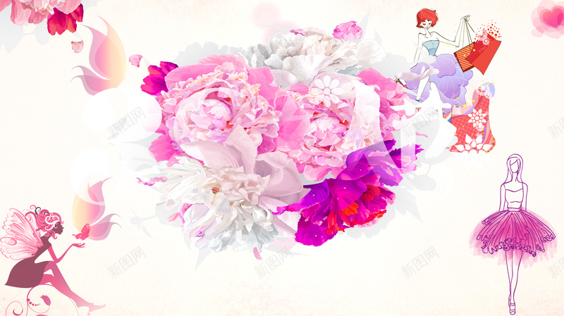 三八妇女节活动海报背景jpg设计背景_新图网 https://ixintu.com 38女王节 女人节 女人 时尚 花朵 海报 展板 晚会 舞台 节日素材 38妇女节宣传 母亲节