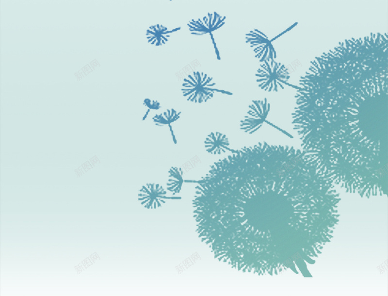 青色印花H5背景psd设计背景_新图网 https://ixintu.com 蒲公英 文艺 树叶 清新 青色 H5背景 H5 h5 小清新 简约