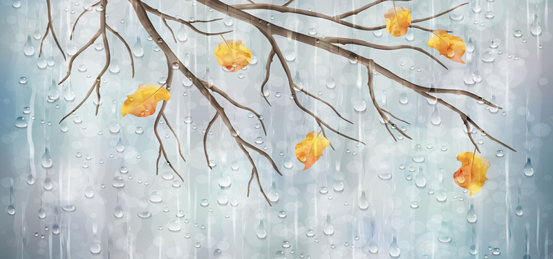 卡通树叶背景jpg设计背景_新图网 https://ixintu.com 卡通 叶子 树叶 水珠 秋天 落叶 海报banner 童趣 手绘