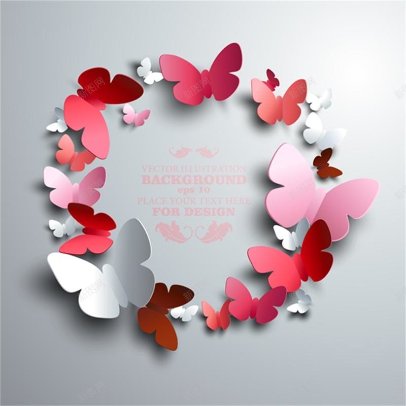时尚红色蝴蝶剪纸背景图eps设计背景_新图网 https://ixintu.com 时尚 红色 蝴蝶 剪纸 立体 主图 质感 纹理