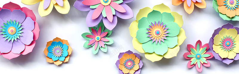 花朵剪纸背景图jpg设计背景_新图网 https://ixintu.com 剪纸花朵 海报banner 质感 纹理