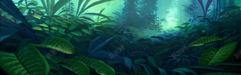 绿色植物背景jpg设计背景_新图网 https://ixintu.com 叶子 手绘 树木 植物 绿色 海报banner 卡通 童趣