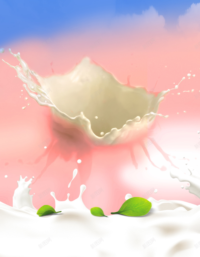 奶花飞溅粉色背景素材psd设计背景_新图网 https://ixintu.com 奶花 树叶 粉色 绿叶 飞溅 绿色 雪糕 饮料 牛奶 酸奶 广告 奶制品 背景素材