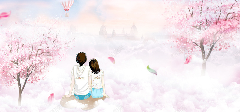 粉色浪漫桃花女神节背景jpg设计背景_新图网 https://ixintu.com 桃花节 女王节 桃花素材 女王 女神节 春季 春 春天 化妆品 唯美风 花 花素材 云 云素材 小清