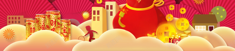 新年福袋卡通几何红色bannerpsd高清背景_新图网 https://ixintu.com 2018狗年 2018 新年快乐 新春大吉 狗年 喜迎新春 除夕 除夕夜 春节 新年 狗年吉祥 金狗