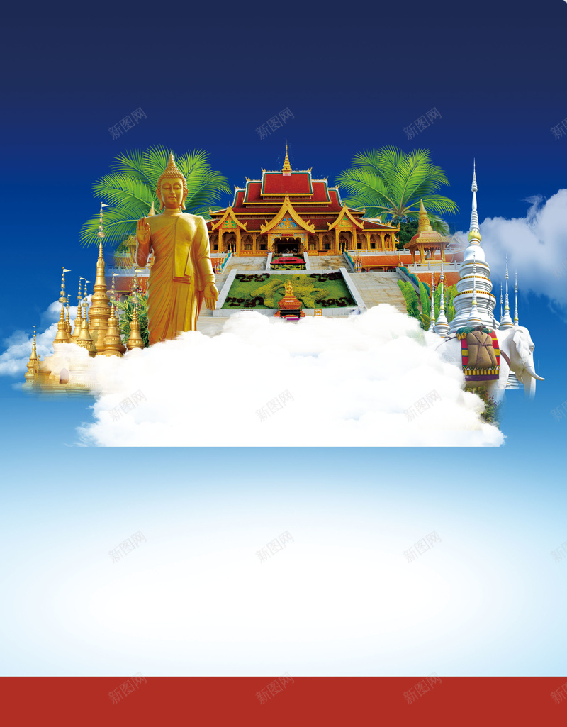 西双版纳旅游海报背景素材psd设计背景_新图网 https://ixintu.com 西双版纳 宣传 旅游 旅行 设计 彩页 DM单页 PSD分层素材 云南 云朵