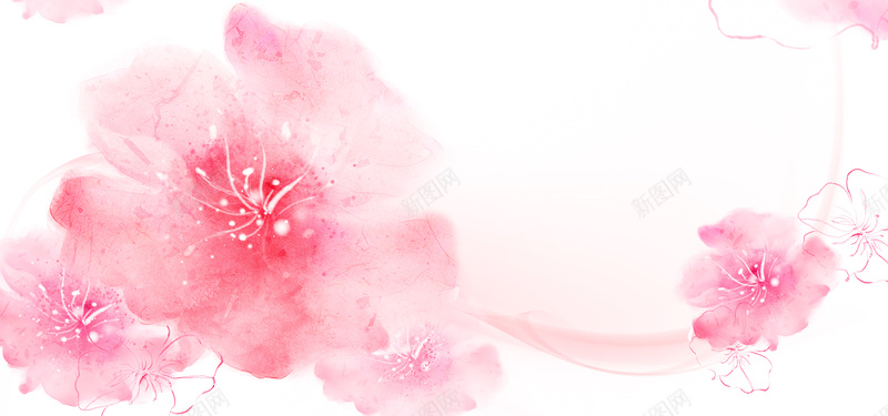 粉色花朵背景psd设计背景_新图网 https://ixintu.com 花 花纹底纹 唯美 小清新 红色底纹 PSD分层 海报banner 文艺 简约