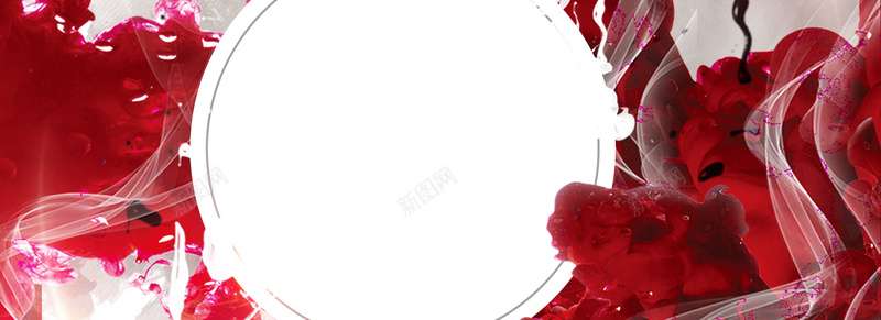 红色烟雾简约bannerpsd设计背景_新图网 https://ixintu.com 红色 烟雾 油彩 圆圈 几何 简约 水珠 文艺 油墨 水彩