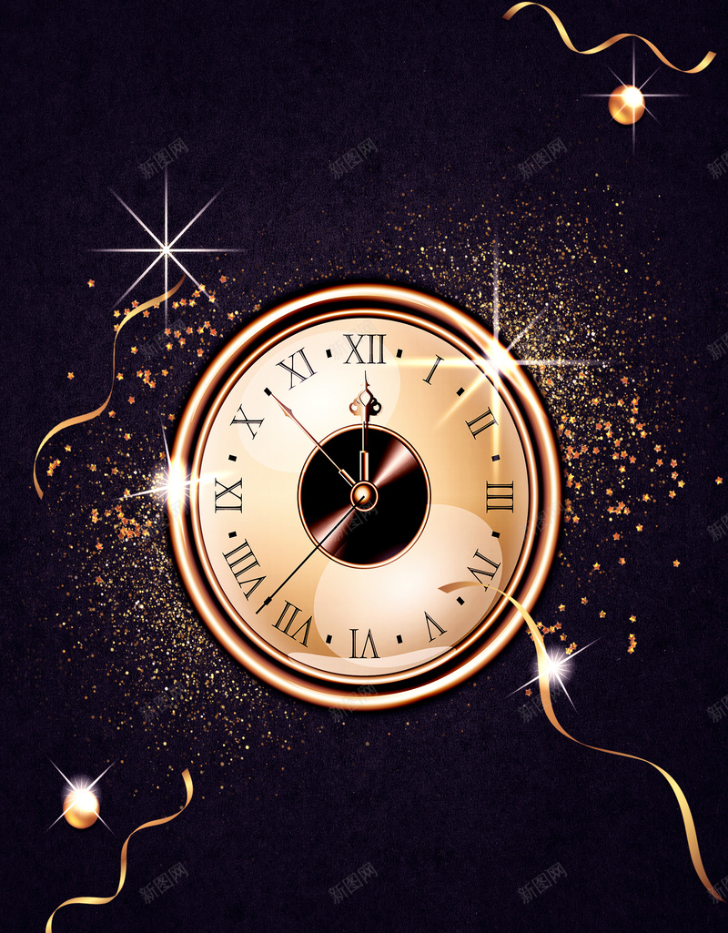 黑金大气倒计时海报psd设计背景_新图网 https://ixintu.com 新年倒计时 新年派对 庆祝 烟花 钟表 丝带 春节 除夕 狗年 开业倒计时 开盘 大气