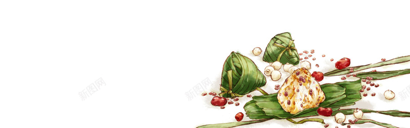 端午节粽子粽叶糯米中国风背景bannerjpg设计背景_新图网 https://ixintu.com 端午节 粽叶 糯米 中国风 简约 粽子 海报banner