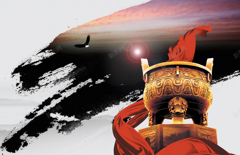 大鼎飘带大气企业背景psd设计背景_新图网 https://ixintu.com 企业文化 企业精神 励志 商务 梦想 企业形象 携手共聚 共创未来 大气 大鼎 飘带